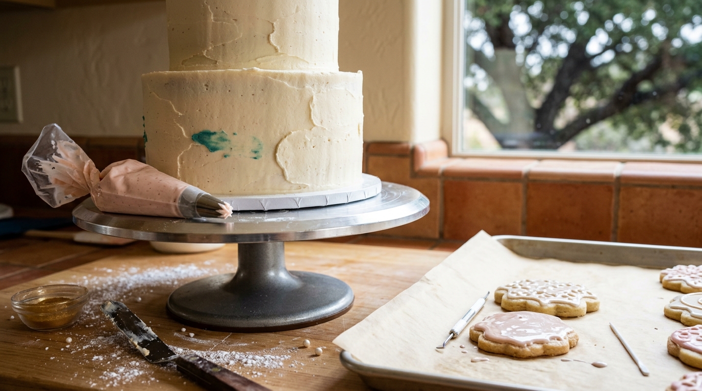 Piped buttercream detail