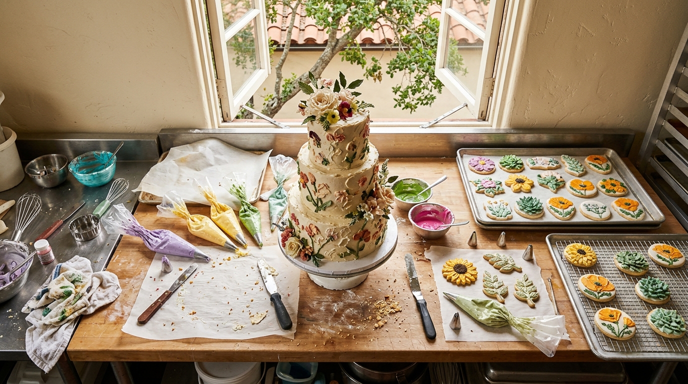 From above — Cookies and cake